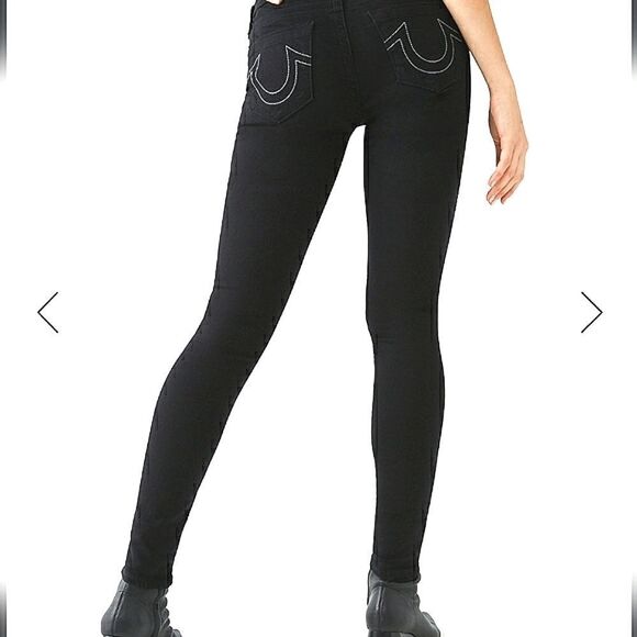 True Religion Halle Mid Rise Super skinny black jeans Size 28 - Picture 13 of 13